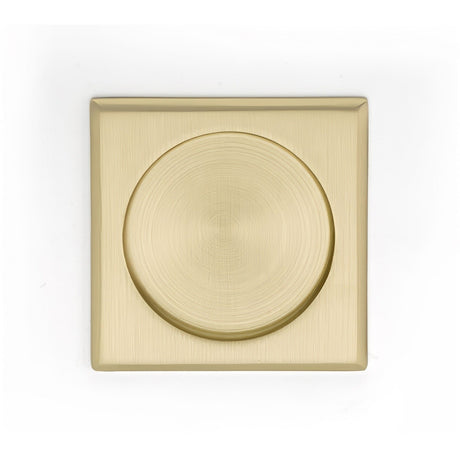 Emtek 2136US4 satin brass tubular lock with edge pull