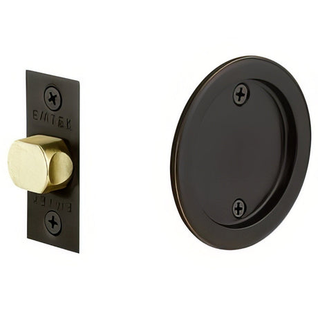 Emtek 2144US10B oil rubbed bronze passage pocket door lock