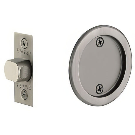Emtek 2144US15A pewter passage pocket door lock