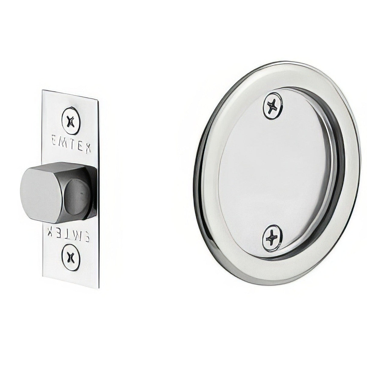 Emtek 2144US26 polished chrome passage pocket door lock