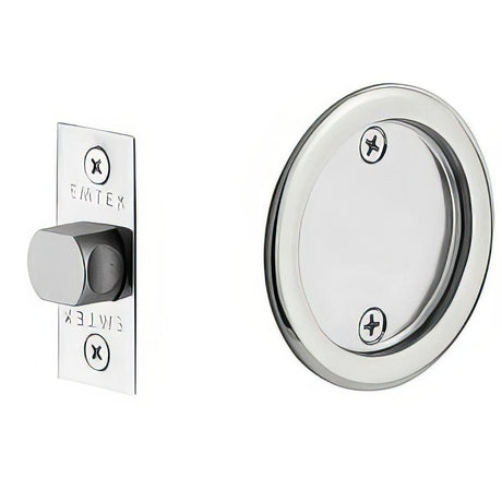 Emtek 2144US26 polished chrome passage pocket door lock
