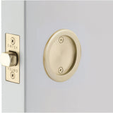 Emtek 2144US4 satin brass passage pocket door lock
