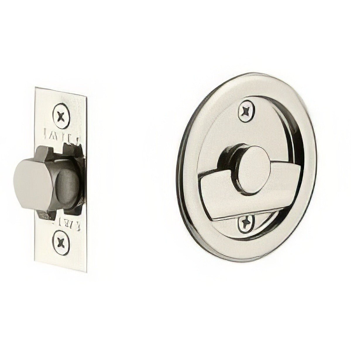Emtek 2145US14 privacy pocket door lock, additional view