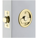 Emtek 2145US3 polished brass lifetime privacy pocket door lock