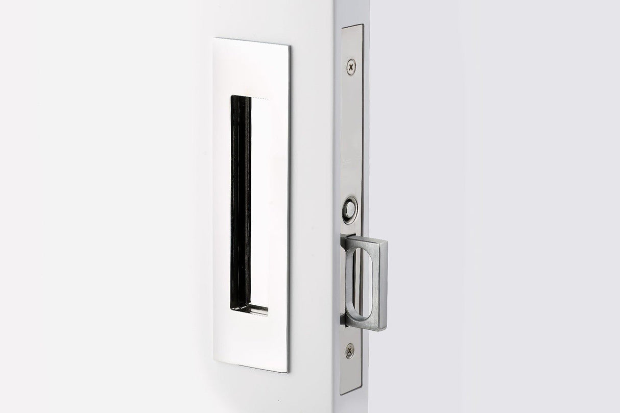 Emtek 2154US26138 passage pocket door lock in satin stainless, additional view