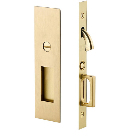 Emtek 2155US4138 satin brass passage pocket door lock