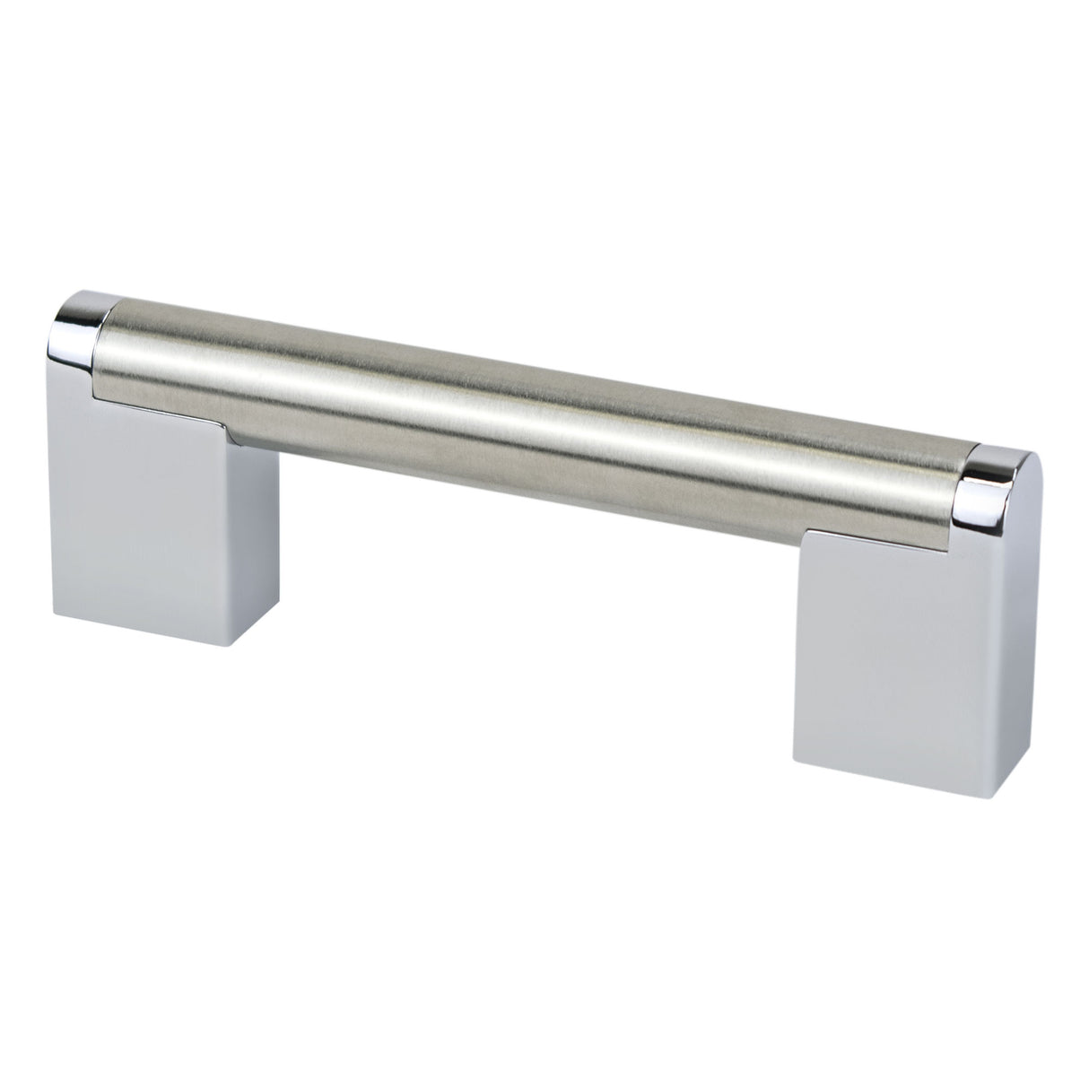 Berenson Studio Remix 96mm Center to Center Cabinet Pull in Brushed Nickel and Polished Chrome