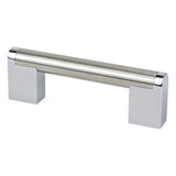 Berenson Studio Remix 96mm Center to Center Cabinet Pull in Brushed Nickel and Polished Chrome