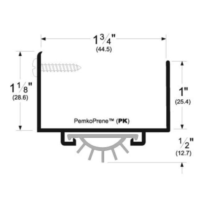 Pemko 217DPK36 36" Door Shoe with Prene Dark Bronze Finish