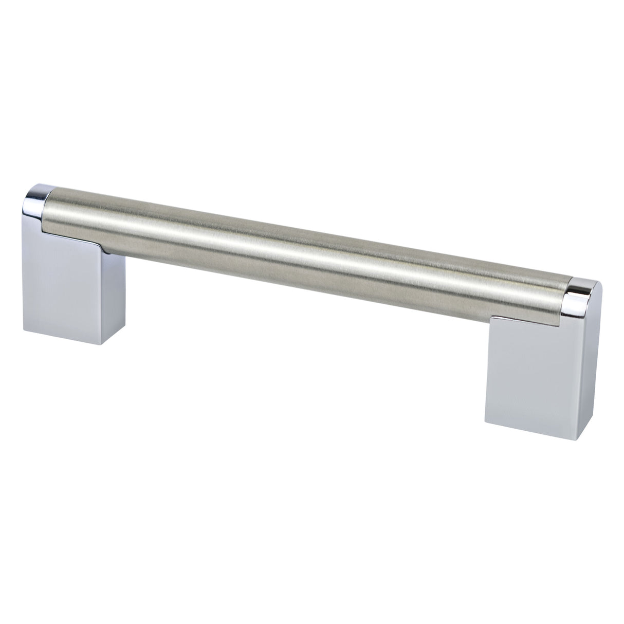 Berenson Studio Remix 128mm Center to Center Cabinet Pull in Brushed Nickel and Polished Chrome