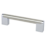 Berenson Studio Remix 128mm Center to Center Cabinet Pull in Brushed Nickel and Polished Chrome