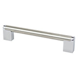 Berenson Studio Remix 160mm Center to Center Cabinet Pull in Brushed Nickel and Polished Chrome