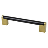 Berenson Studio Remix 160mm Center to Center Cabinet Pull in Matte Black and Modern Brushed Gold