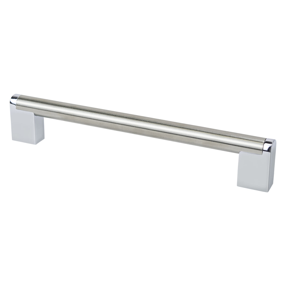 Berenson Studio Remix 192mm Center to Center Cabinet Pull in Brushed Nickel and Polished Chrome