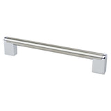 Berenson Studio Remix 192mm Center to Center Cabinet Pull in Brushed Nickel and Polished Chrome