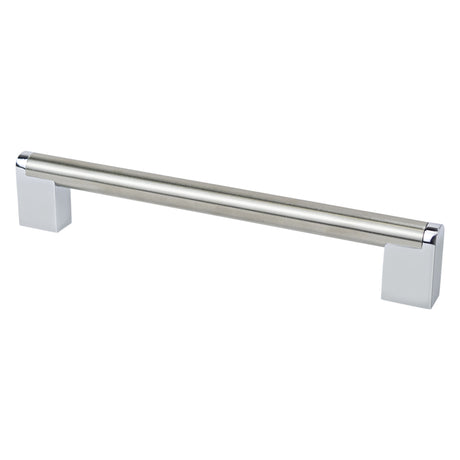 Berenson Studio Remix 192mm Center to Center Cabinet Pull in Brushed Nickel and Polished Chrome