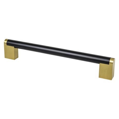 Berenson Studio Remix 192mm Center to Center Cabinet Pull in Matte Black and Modern Brushed Gold