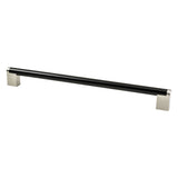 Berenson Studio Remix 12" Center to Center Appliance Pull in Matte Black and Brushed Nickel