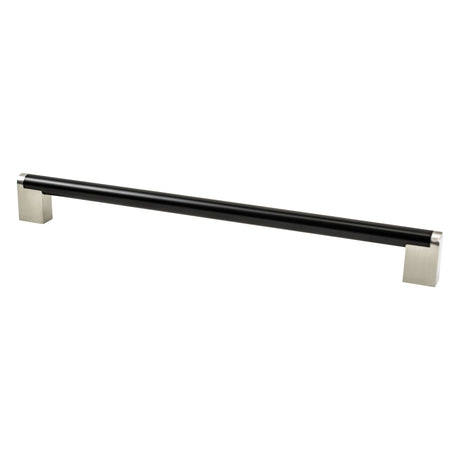 Berenson Studio Remix 12" Center to Center Appliance Pull in Matte Black and Brushed Nickel