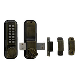 Lockey 2200AB antique brass mechanical pushbutton locksets