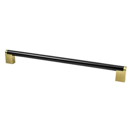 Berenson Studio Remix 12" Center to Center Appliance Pull in Matte Black and Modern Brushed Gold