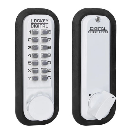 Lockey 2210WH white mechanical pushbutton locksets