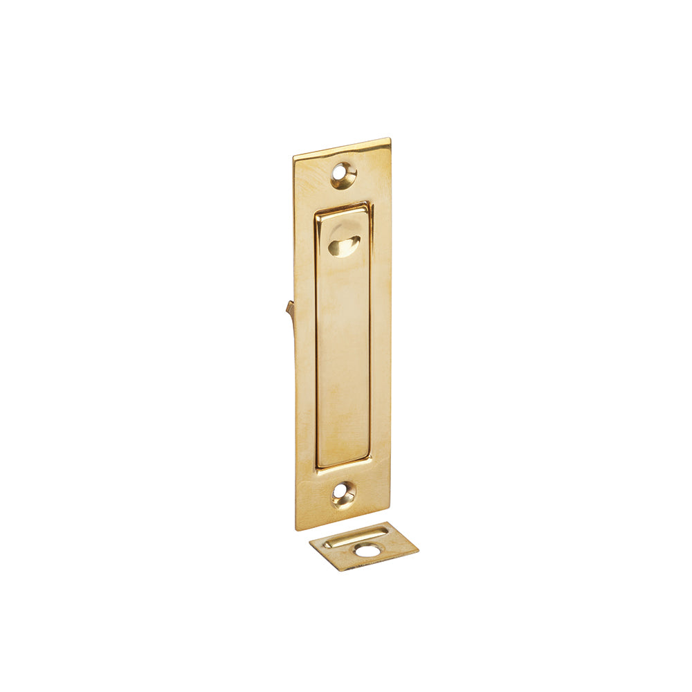 Emtek 1-1/4" x 4-5/8" Modern Rectangular Jamb Bolt in Unlacquered Brass