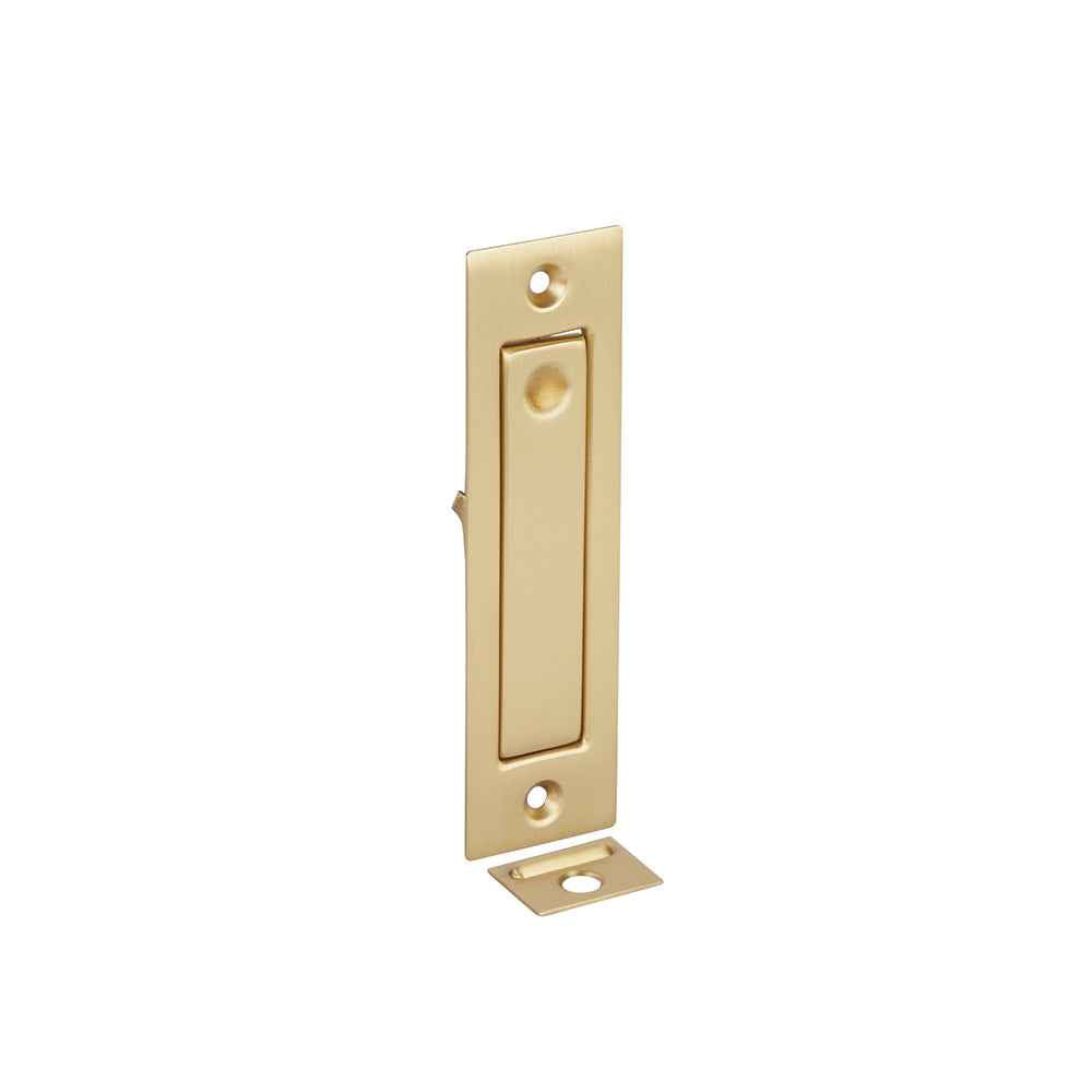 Emtek 1-1/4" x 4-5/8" Modern Rectangular Jamb Bolt in Satin Brass