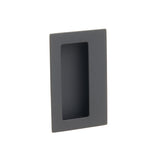 Emtek 2-1/2" x 4" Rectangular Flush Pull with Offset Pocket in Flat Black