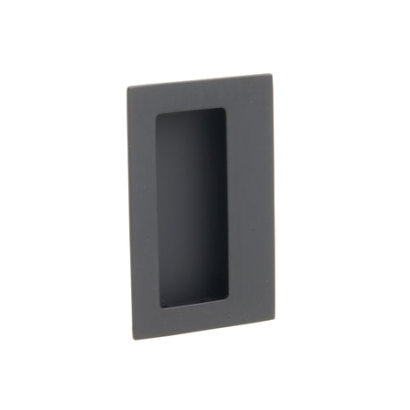 Emtek 2-1/2" x 4" Rectangular Flush Pull with Offset Pocket in Flat Black