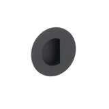 Emtek 3" Round Flush Pull with Half Moon Pocket in Flat Black