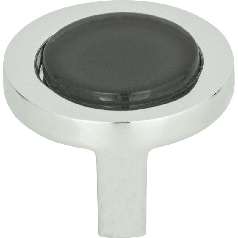 Atlas Homewares 229-BLK-CH polished chrome cabinet knob
