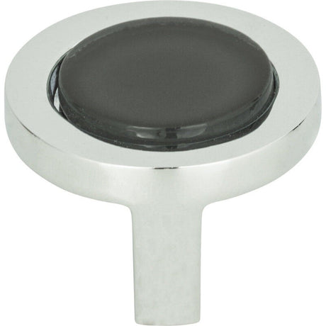 Atlas Homewares 229-BLK-CH polished chrome cabinet knob