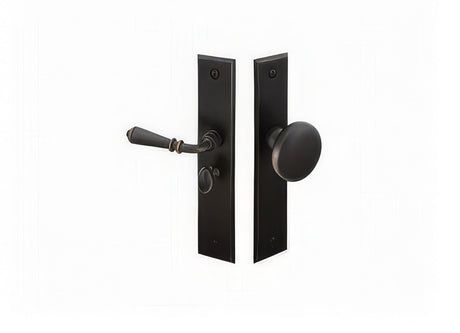 Emtek 2291US19LH flat black screen door lockset