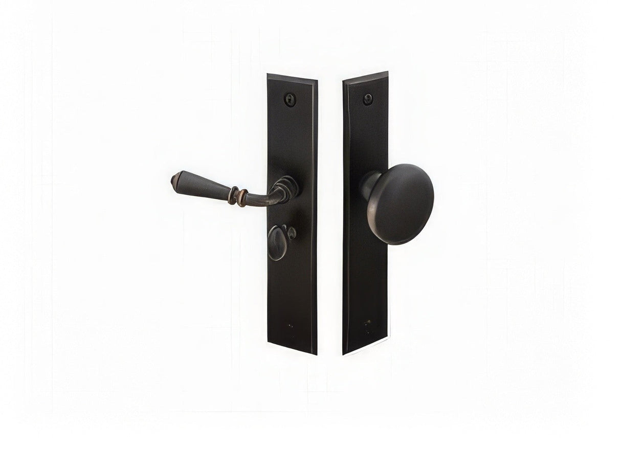 Emtek 2291US19RH flat black screen door lockset