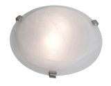 Access Lighting 23019-BS/WH brushed steel / white flushmount light