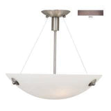 Access Lighting 23071-BS/ALB brushed steel / alabaster semi flush ceiling light