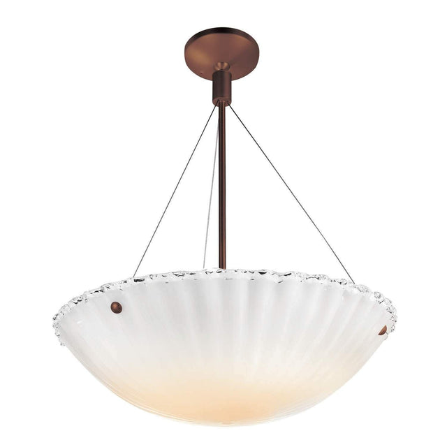 Access Lighting 23077-BRZ/WHT bronze / white semi flush ceiling light