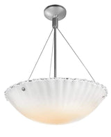 Access Lighting 23077-BS/WHT brushed steel / white semi flush ceiling light