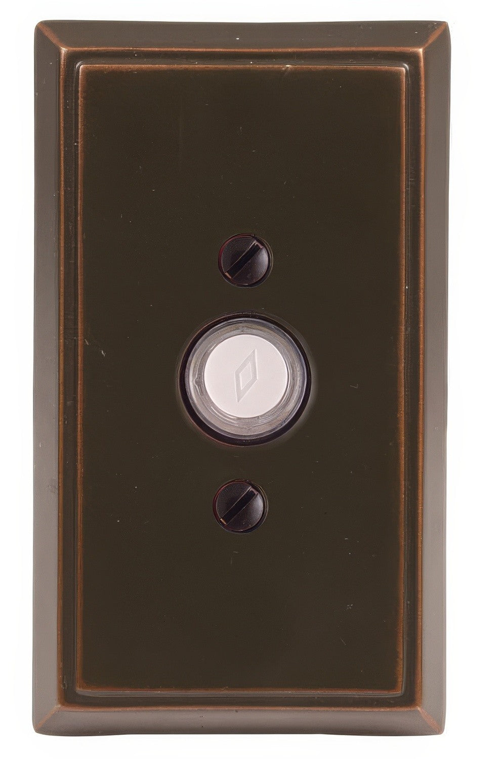 Emtek 4-3/8" Height Rectangular Style Brass Lighted Doorbell Rosette