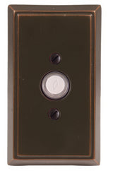 Emtek 4-3/8" Height Rectangular Style Brass Lighted Doorbell Rosette