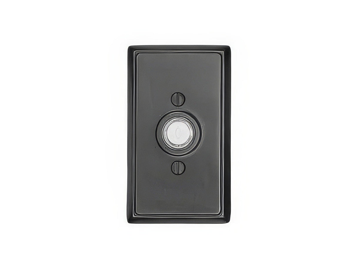 Emtek 2403US19 flat black doorbell