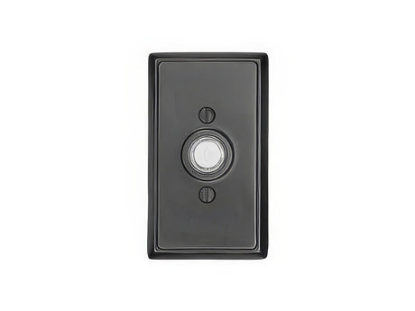 Emtek 2403US19 flat black doorbell