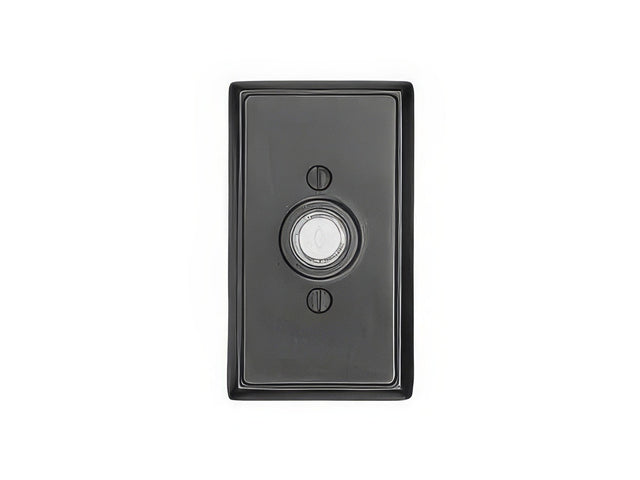 Emtek 2403US19 flat black doorbell