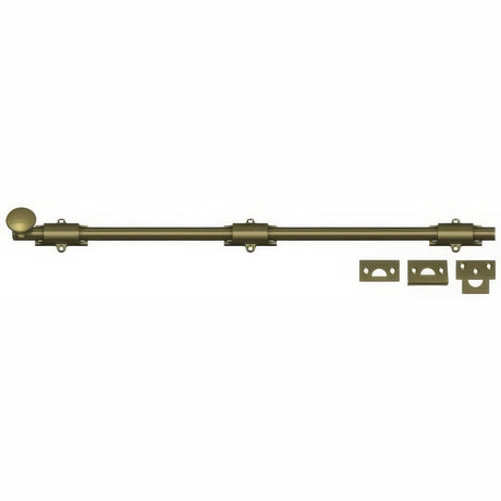 Deltana 24SB5 antique brass surface bolt