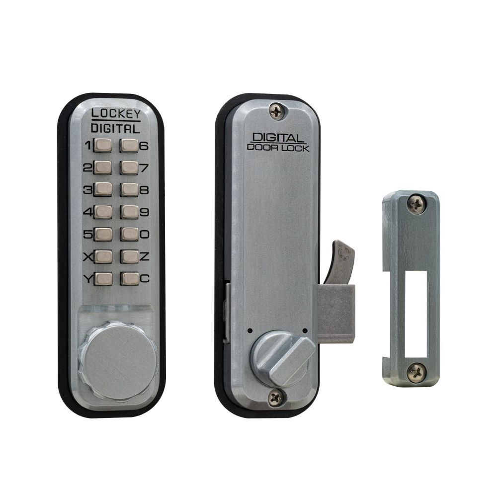Lockey 2500SCMG satin chrome marine grade mechanical pushbutton locksets