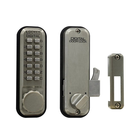 Lockey 2500SN satin nickel mechanical pushbutton locksets