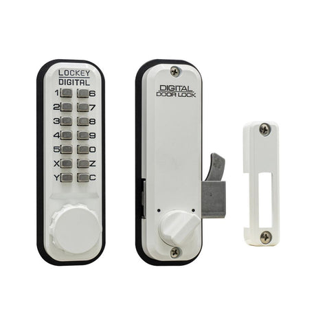 Lockey 2500WH white mechanical pushbutton locksets