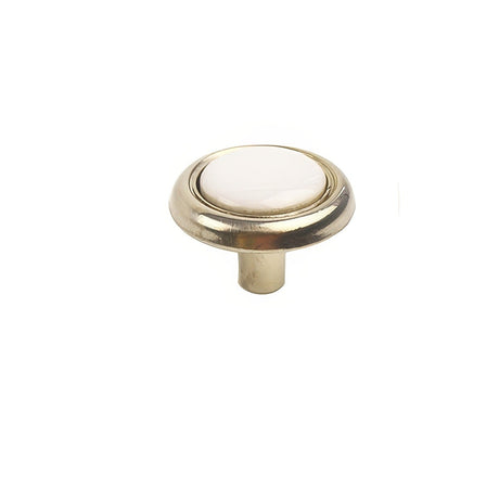 Century Hardware 25206-15WT satin nickel / white ceramic cabinet knob