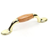 Century Hardware 25333-3MO brass/medium oak cabinet pull handle